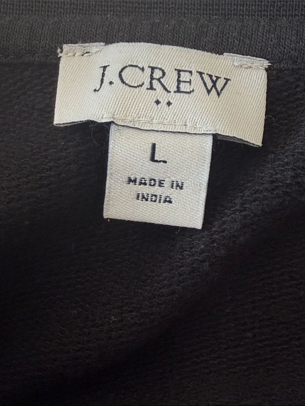 J. Crew Black Puff-Sleeve Sweatshirt with Decorative Shoulder Buttons